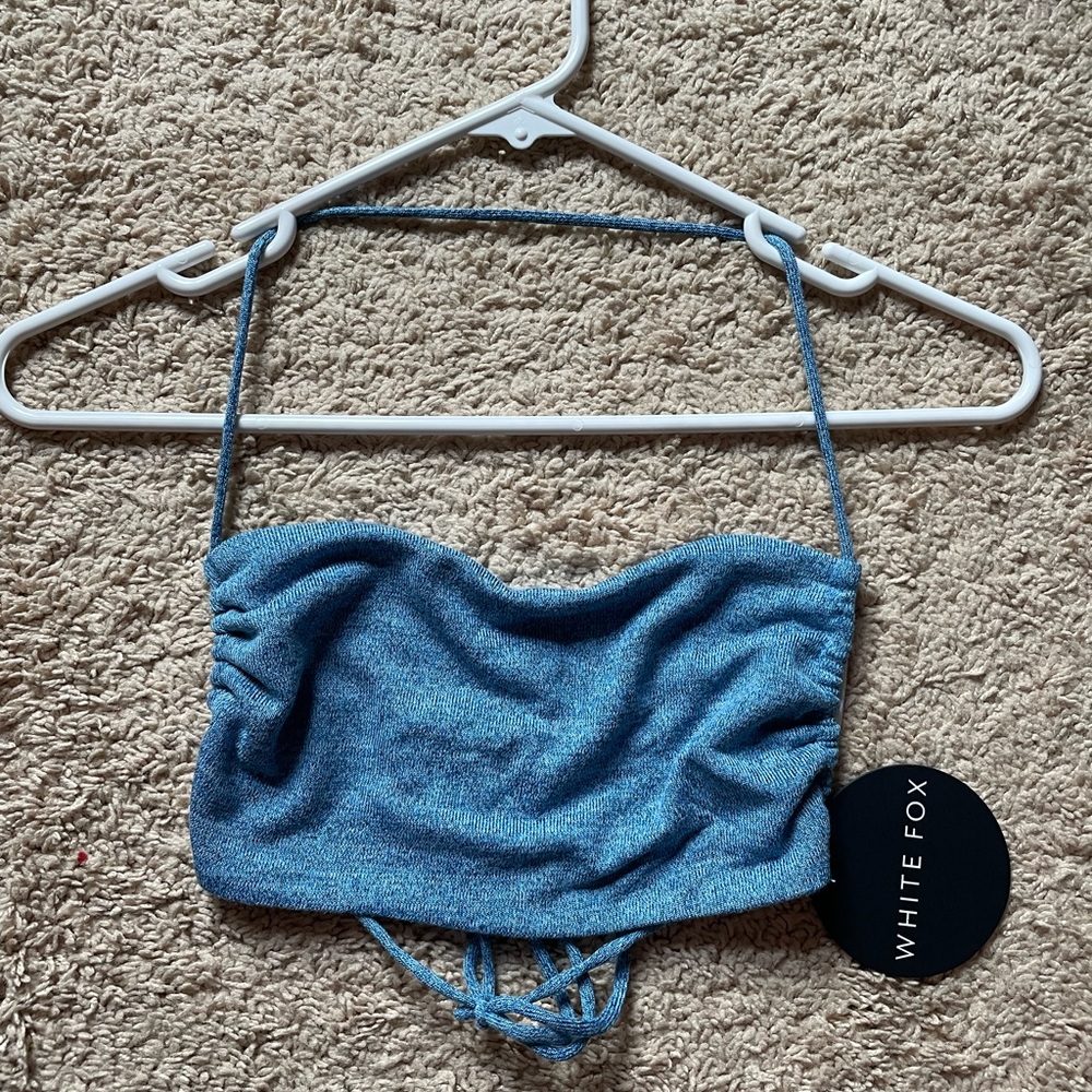 Whitefox Boutique Cross My Mind Top Blue Marle - Picture 1 of 3